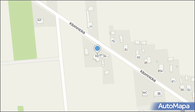 Zdrowa, Kłomnicka, 92j, mapa Zdrowa