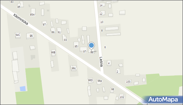 Zdrowa, Kłomnicka, 99, mapa Zdrowa