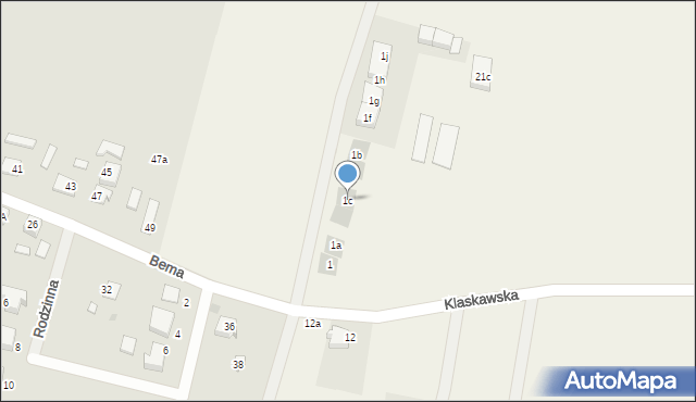 Złotowo, Klaskawska, 1c, mapa Złotowo