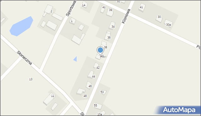 Żołędowo, Klonowa, 40a, mapa Żołędowo