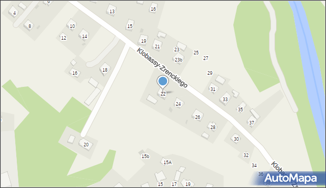 Zręcin, Klobassy-Zrenckiego Karola, 22, mapa Zręcin