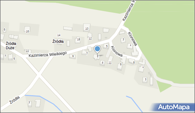 Źródła, Klonowa, 2, mapa Źródła