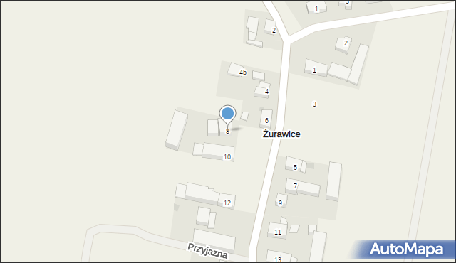 Żurawice, Klonowa, 8, mapa Żurawice