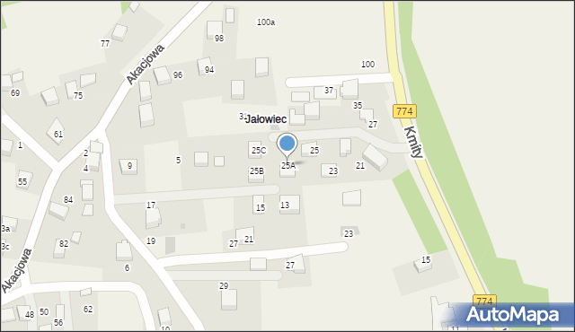 Balice, Kmity Stanisława, 25A, mapa Balice