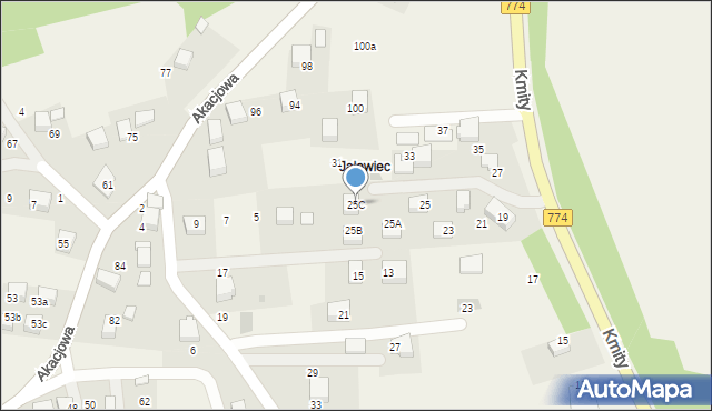 Balice, Kmity Stanisława, 25C, mapa Balice
