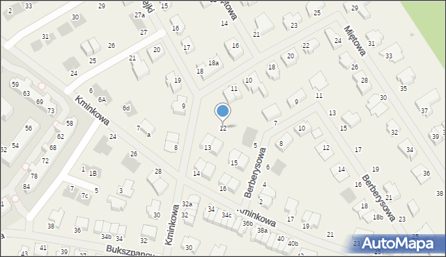 Bezrzecze, Kminkowa, 12, mapa Bezrzecze