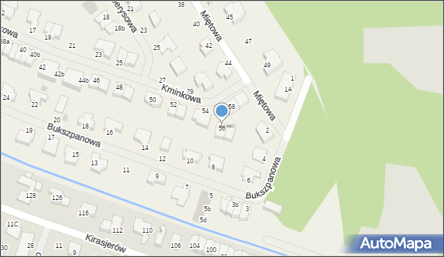 Bezrzecze, Kminkowa, 56, mapa Bezrzecze