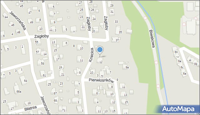 Bielsko-Biała, Kmicica Andrzeja, 14, mapa Bielsko-Białej