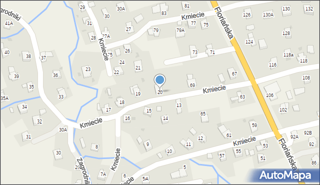 Iwonicz, Kmiecie, 20, mapa Iwonicz