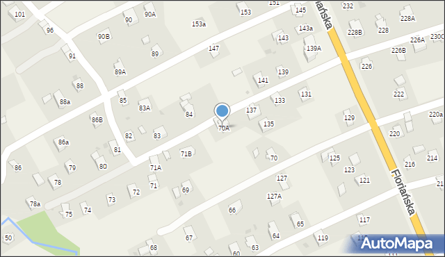 Iwonicz, Kmiecie, 70A, mapa Iwonicz