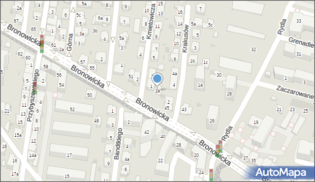 Kraków, Kmietowicza Leopolda, 1a, mapa Krakowa