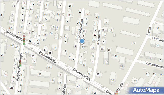 Kraków, Kmietowicza Leopolda, 5, mapa Krakowa