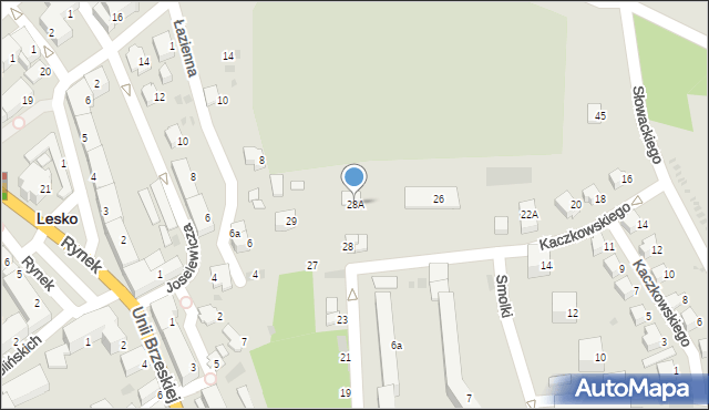 Lesko, Kmity Piotra, 28A, mapa Lesko
