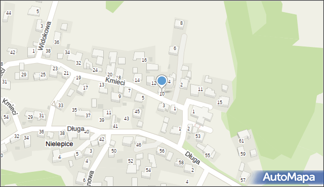 Nielepice, Kmieci, 10, mapa Nielepice