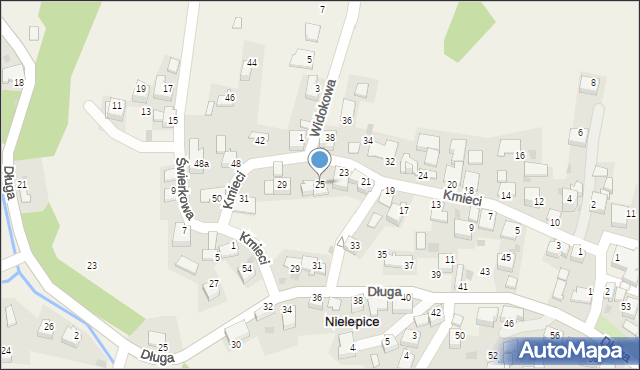 Nielepice, Kmieci, 25, mapa Nielepice