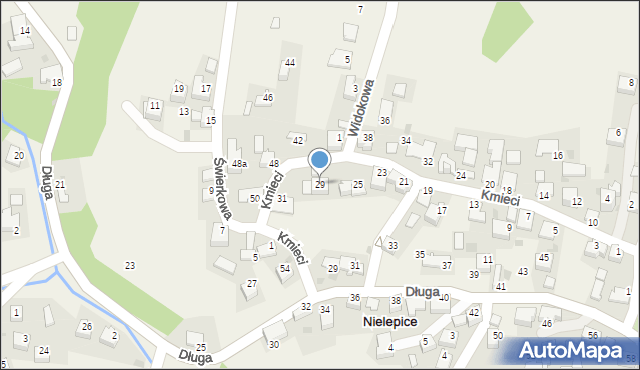 Nielepice, Kmieci, 29, mapa Nielepice