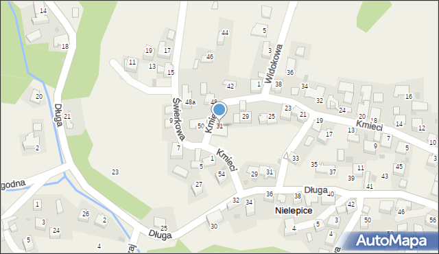 Nielepice, Kmieci, 31, mapa Nielepice