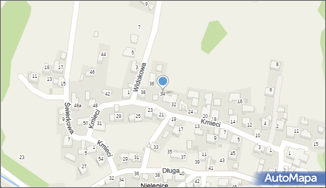 Nielepice, Kmieci, 34, mapa Nielepice