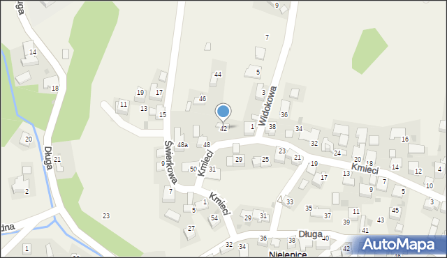 Nielepice, Kmieci, 42, mapa Nielepice