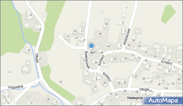 Nielepice, Kmieci, 48a, mapa Nielepice