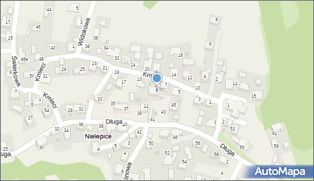 Nielepice, Kmieci, 9, mapa Nielepice