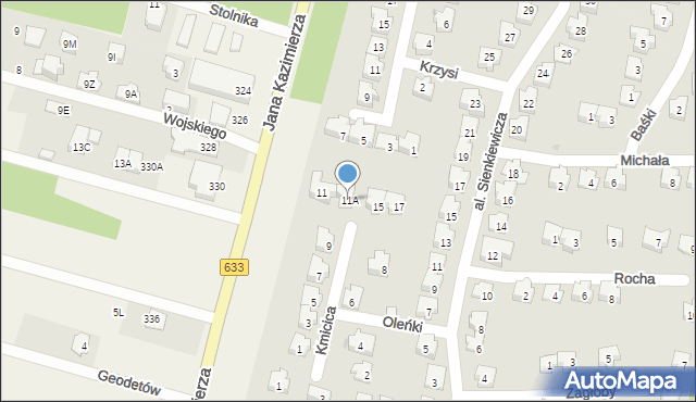 Nieporęt, Kmicica Andrzeja, 11A, mapa Nieporęt