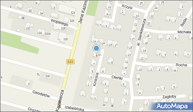 Nieporęt, Kmicica Andrzeja, 9, mapa Nieporęt
