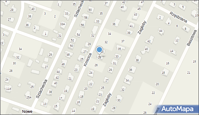 Nowe Gulczewo, Kmicica Andrzeja, 28, mapa Nowe Gulczewo