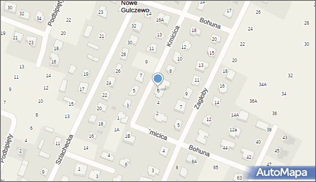 Nowe Gulczewo, Kmicica Andrzeja, 6, mapa Nowe Gulczewo