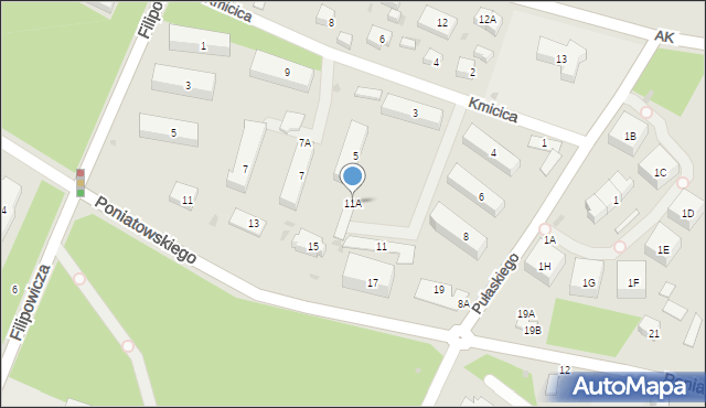 Otwock, Kmicica Andrzeja, 11A, mapa Otwock