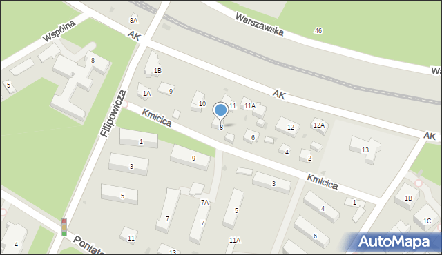 Otwock, Kmicica Andrzeja, 8, mapa Otwock