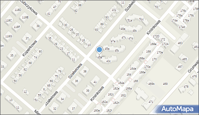 Plewiska, Kminkowa, 43a, mapa Plewiska