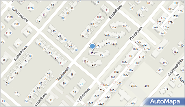 Plewiska, Kminkowa, 45a, mapa Plewiska