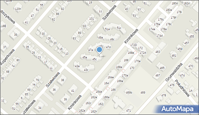 Plewiska, Kminkowa, 45d, mapa Plewiska