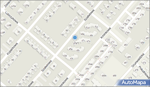 Plewiska, Kminkowa, 47a, mapa Plewiska