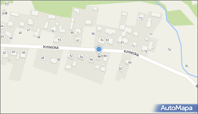 Poręba Wielka, Kmiecka, 58, mapa Poręba Wielka