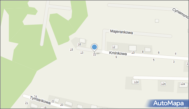 Samociążek, Kminkowa, 11, mapa Samociążek