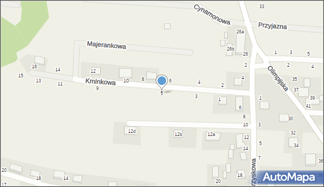 Samociążek, Kminkowa, 5, mapa Samociążek