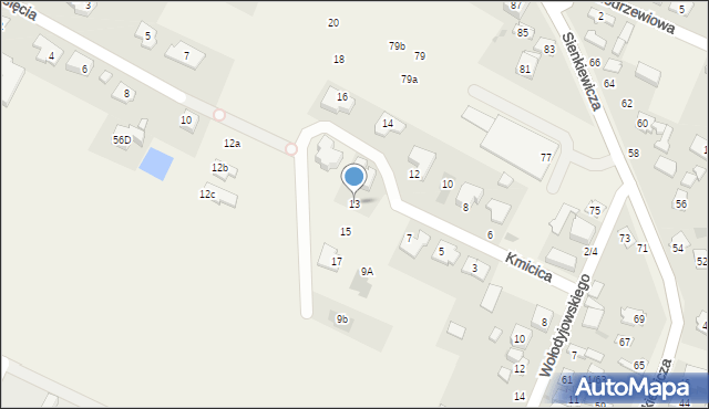 Stare Babice, Kmicica Andrzeja, 13, mapa Stare Babice