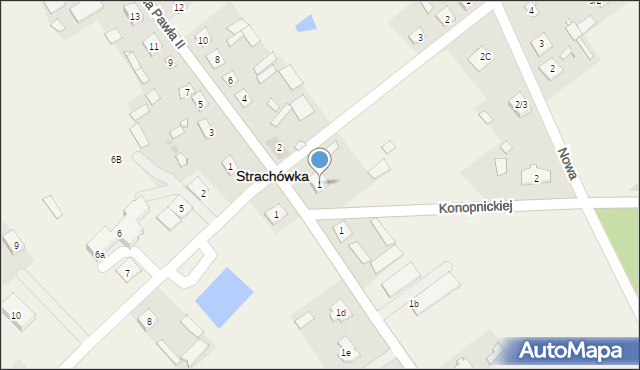 Strachówka, Kmiecińskiego Stefana, 1, mapa Strachówka
