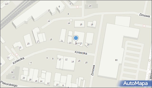 Szczecin, Kmiecika Michała, 25, mapa Szczecina