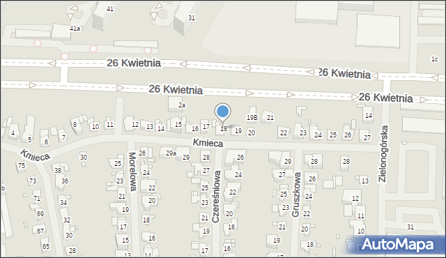 Szczecin, Kmieca, 18, mapa Szczecina