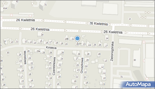 Szczecin, Kmieca, 22, mapa Szczecina