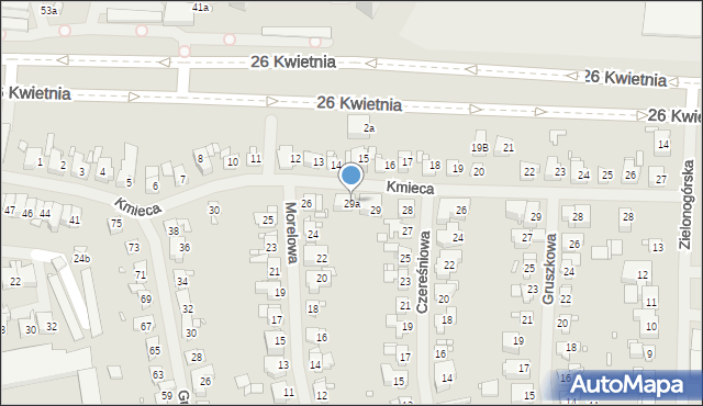 Szczecin, Kmieca, 29a, mapa Szczecina