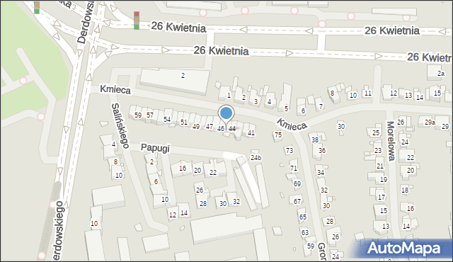 Szczecin, Kmieca, 45, mapa Szczecina