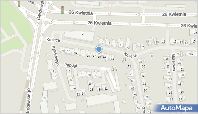Szczecin, Kmieca, 46, mapa Szczecina