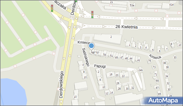 Szczecin, Kmieca, 60, mapa Szczecina