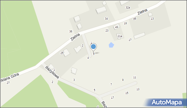 Szklana Góra, Kminkowa, 3, mapa Szklana Góra