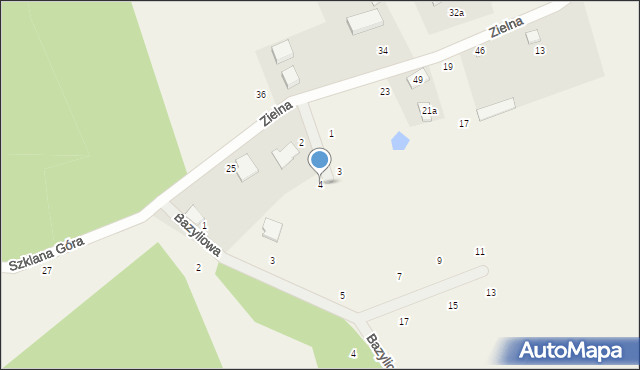 Szklana Góra, Kminkowa, 4, mapa Szklana Góra