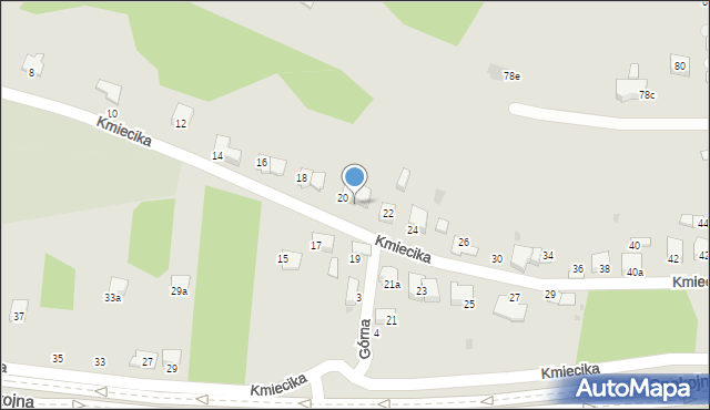 Tarnów, Kmiecika Andrzeja, ks., 20A, mapa Tarnów